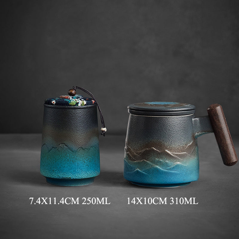 Filter Tea Cup with Lid Office Tea Cup