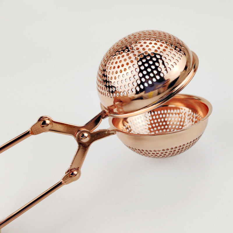 Stainless Steel Tea Hourglass Hand Clip Tea Filter