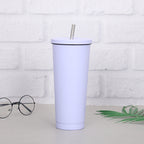 Creative Coffee Cup with Stainless Steel Straw Cup Insulation Cup