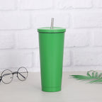 Creative Coffee Cup with Stainless Steel Straw Cup Insulation Cup