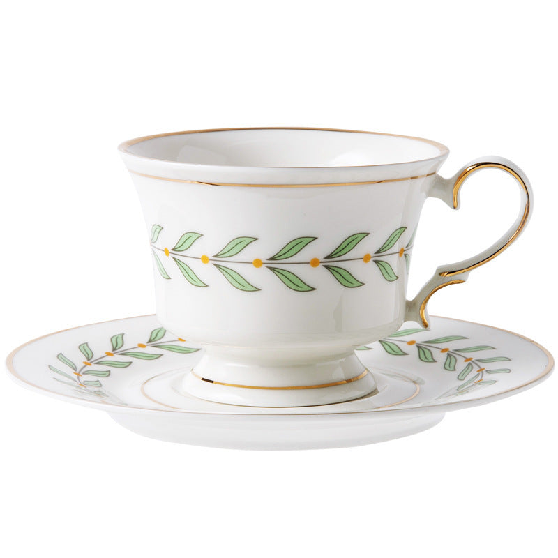 Modern Gold-Painted Afternoon Tea Cup And Saucer Flower Tea Cup