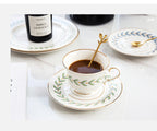 Modern Gold-Painted Afternoon Tea Cup And Saucer Flower Tea Cup