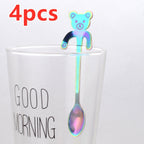Coffee spoon, 304 creative stainless spoon, dessert spoon, cute cartoonhandle, hangingfeces coffee spoon