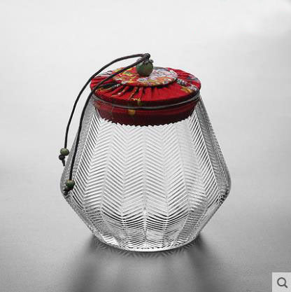 Hammered Glass Tea Sealed Cans Household Transparent Food Storage Box