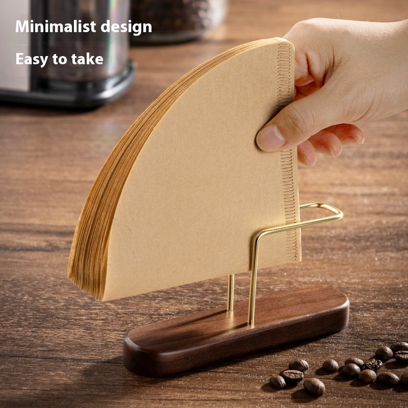 Solid Wood Coffee Filter Paper Holder Vertical Storage Rack