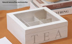Wooden Multi-grid Coffee Storage With Transparency Cover Storage Box