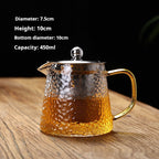 Extra Thick Glass Teapot Transparent Large Tea Infuser Stainless Steel Filter Heat-resistant Flowers And Plants