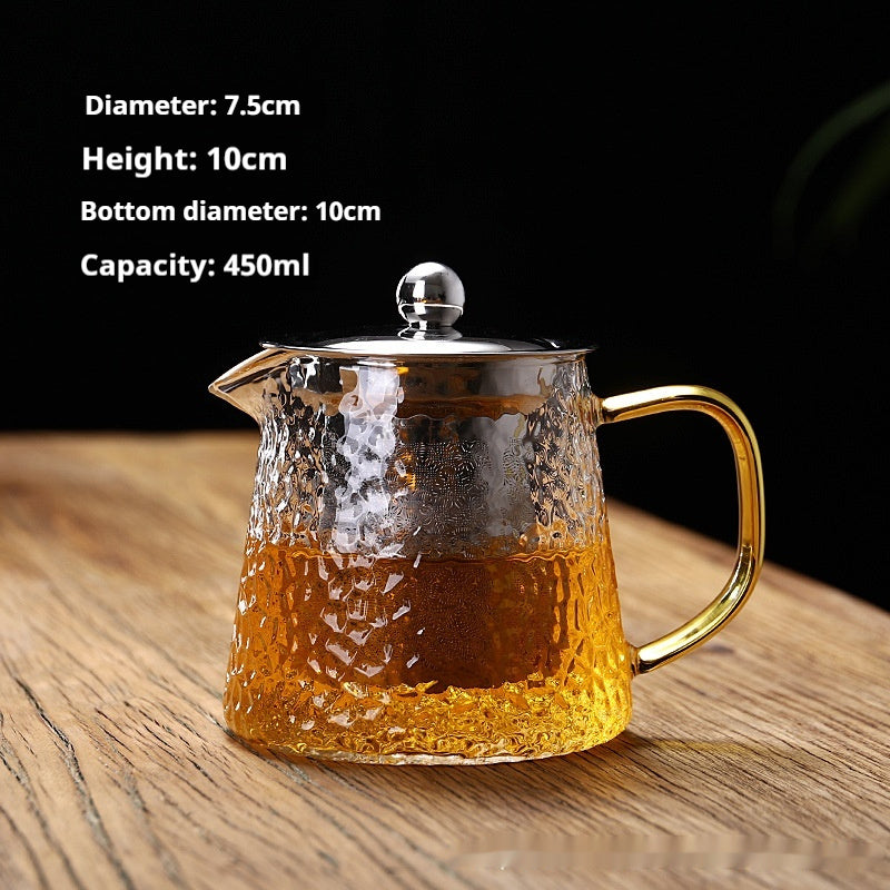 Extra Thick Glass Teapot Transparent Large Tea Infuser Stainless Steel Filter Heat-resistant Flowers And Plants