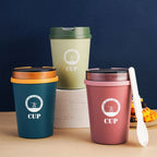 Student Office Worker Breakfast Coffee Milk Tea Cup With Spoon
