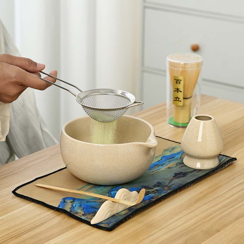 Beige Matcha Tea Set Suit Ceramic Japanese Tea
