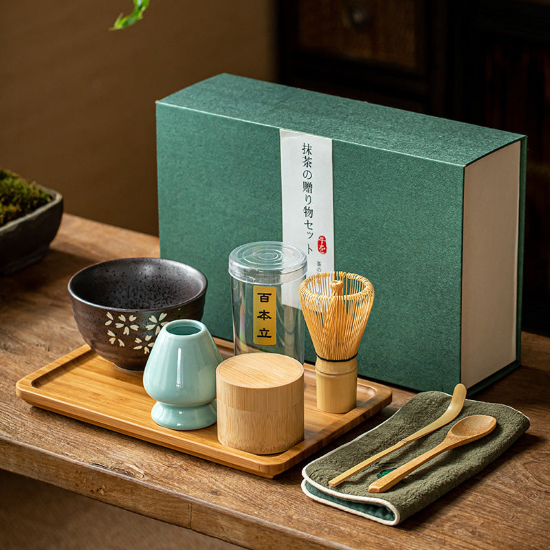 Tea Bowl Matcha Brushing Tea Tool Set Japanese Gift Box