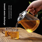 Extra Thick Glass Teapot Transparent Large Tea Infuser Stainless Steel Filter Heat-resistant Flowers And Plants