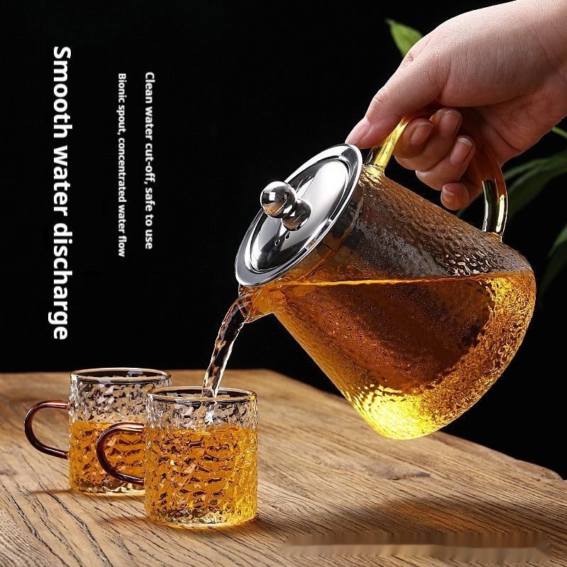 Extra Thick Glass Teapot Transparent Large Tea Infuser Stainless Steel Filter Heat-resistant Flowers And Plants