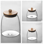 Hammered Glass Tea Sealed Cans Household Transparent Food Storage Box