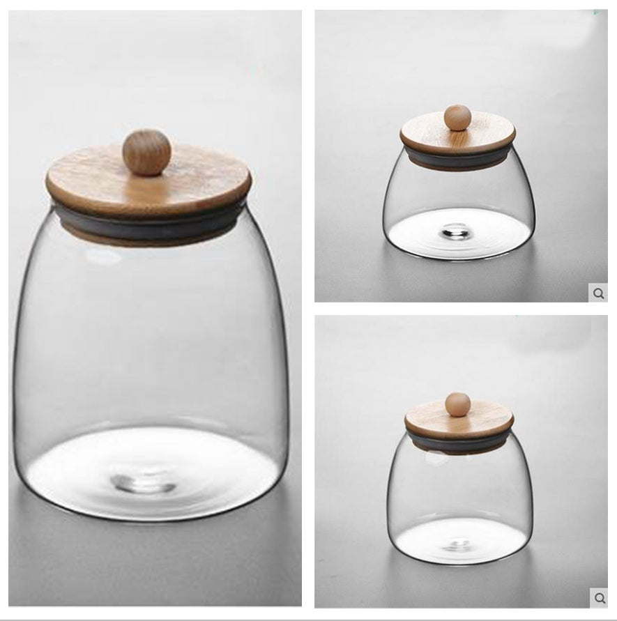 Hammered Glass Tea Sealed Cans Household Transparent Food Storage Box