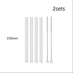 Glass Straws, Pearl Milk Tea Coarse Drinking Straws, Non-disposable Transparent Water Cups, Long Straws