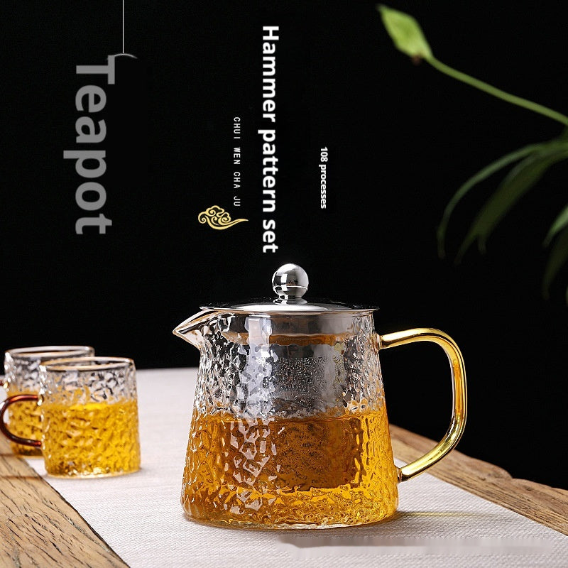 Extra Thick Glass Teapot Transparent Large Tea Infuser Stainless Steel Filter Heat-resistant Flowers And Plants