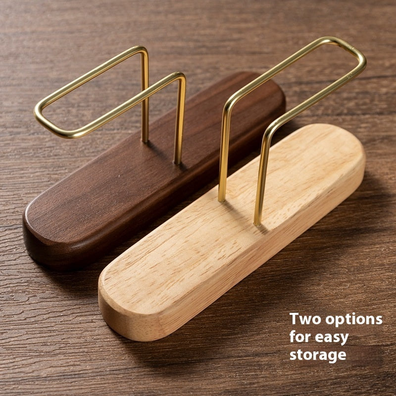 Solid Wood Coffee Filter Paper Holder Vertical Storage Rack