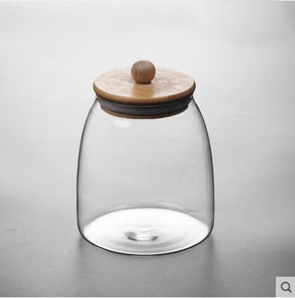 Hammered Glass Tea Sealed Cans Household Transparent Food Storage Box