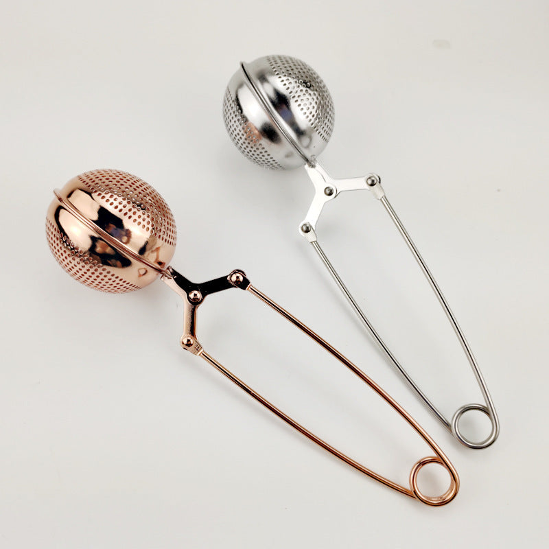 Stainless Steel Tea Hourglass Hand Clip Tea Filter