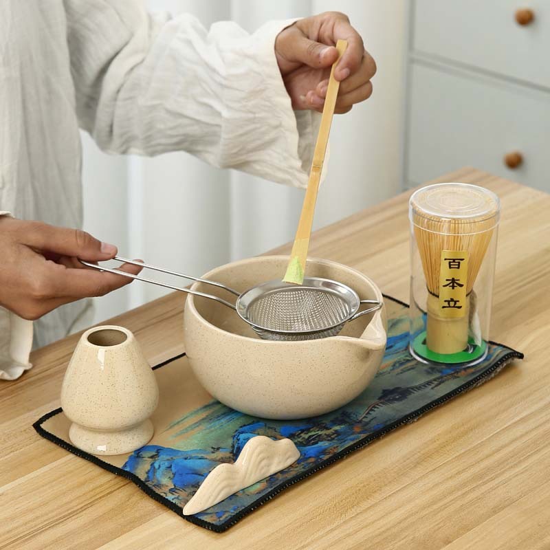 Beige Matcha Tea Set Suit Ceramic Japanese Tea