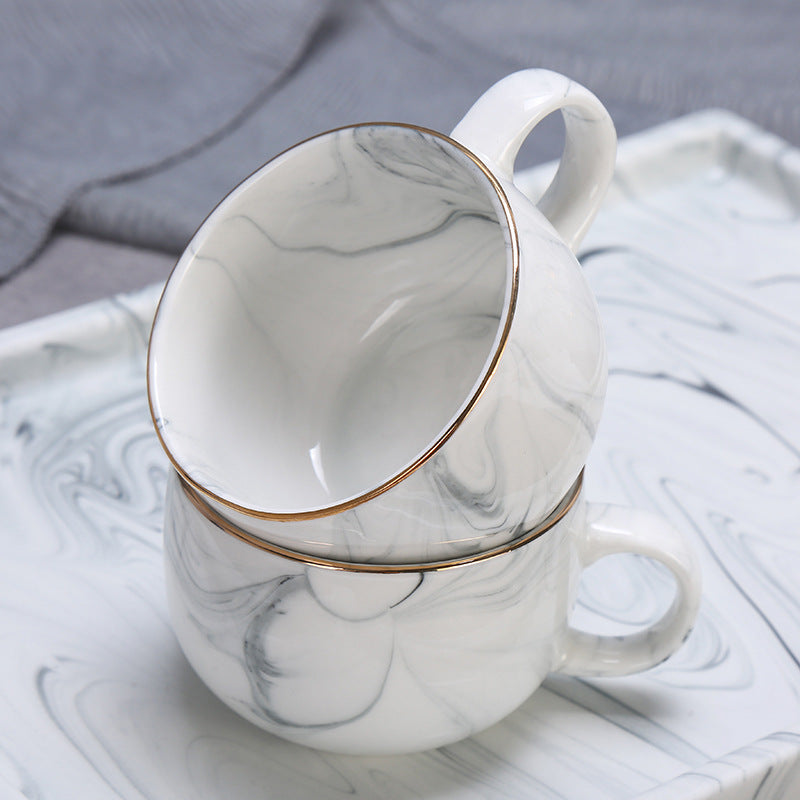 Marbled Ceramic Cool Kettle, Teacup And Tea Set