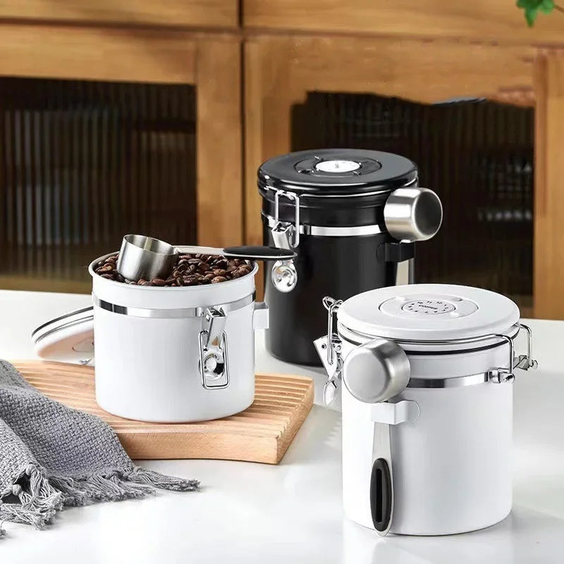 Stainless Steel Coffee Beans Sealed Jar Vacuum Storage Container Large Capacity Grains Tea Nut Snack Keep F Resh Storage Jar