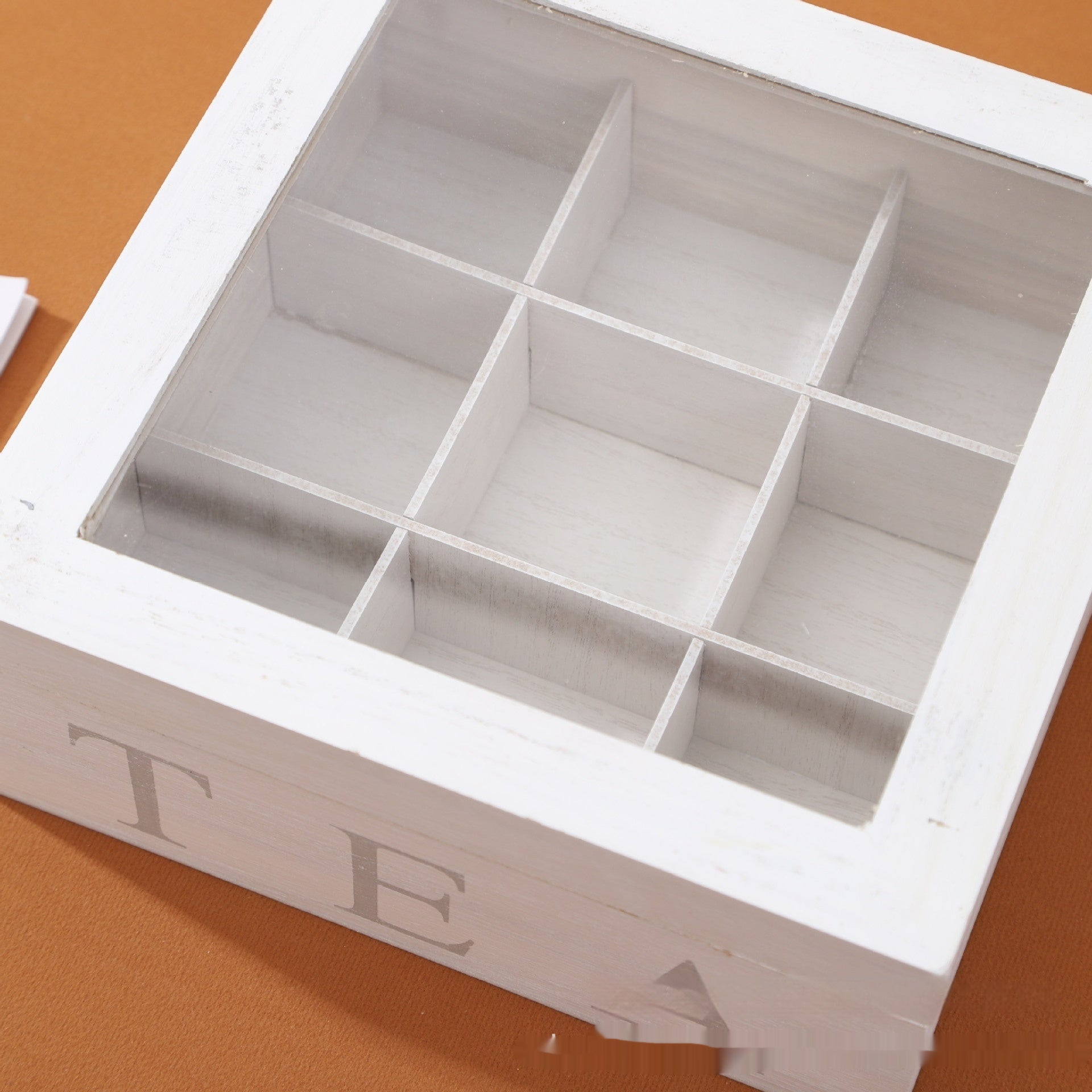 Wooden Multi-grid Coffee Storage With Transparency Cover Storage Box